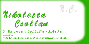 nikoletta csollan business card